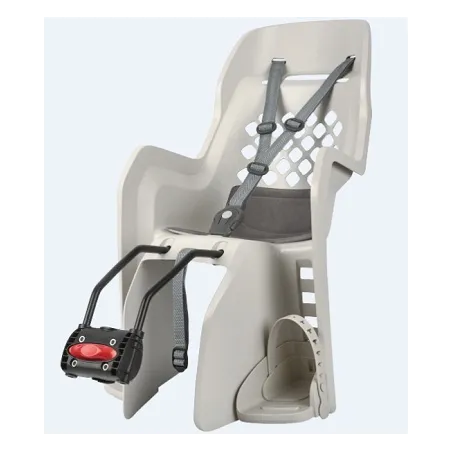 Joy FF - Child Bicycle Seat for Rear Child Seat Cream and Dark Grey POLISPORT