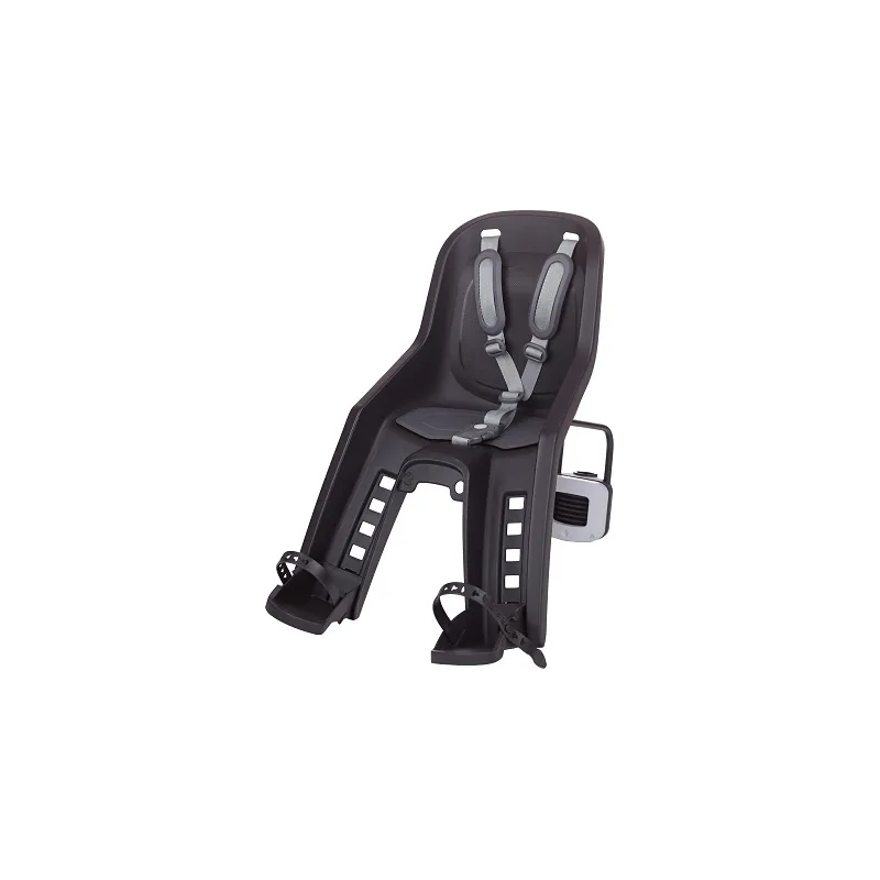 Bubbly Mini Plus FF - Child Bicycle Seat for Frames Black and Dark Grey POLISPORT