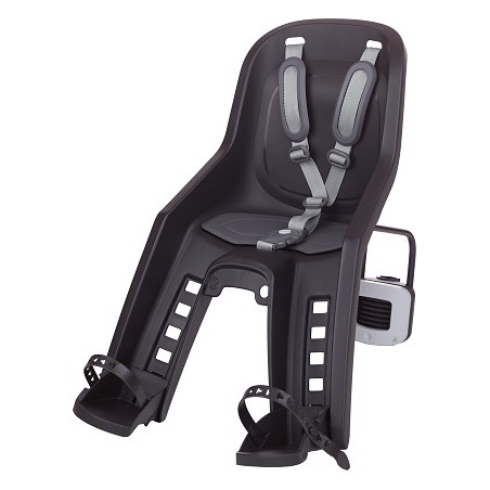 Bubbly Mini Plus FF - Child Bicycle Seat for Frames Black and Dark Grey POLISPORT