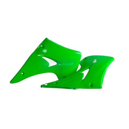 Kawasaki KX 125,KX 250 - Radiator Scoops Green - 2003-08 Models POLISPORT