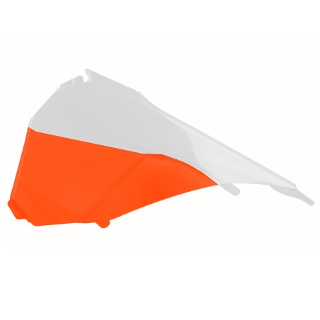 KTM EXC,EXC-F,XC-W,XCF-W - Airbox Covers White and Orange - 2014-16 Models POLISPORT