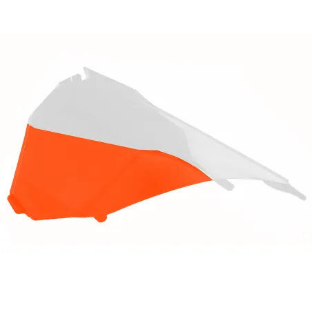 KTM EXC,EXC-F,XC-W,XCF-W - Airbox Covers White and Orange - 2014-16 Models POLISPORT