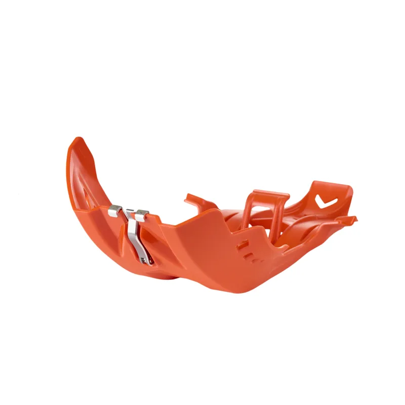 KTM 450 SX-F - Fortress Skid Plate with Linkage Guard Orange - 2019-22 Models POLISPORT