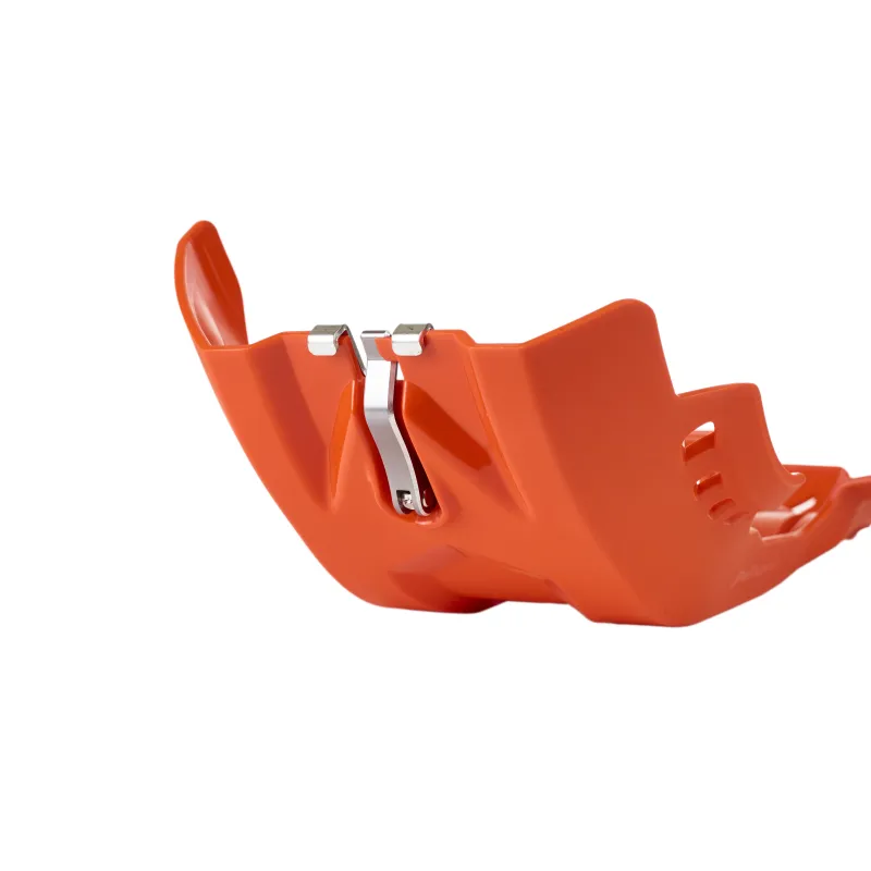 KTM 450 SX-F - Fortress Skid Plate with Linkage Guard Orange - 2019-22 Models POLISPORT