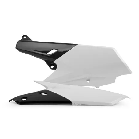 TAPAS LATERALES POLISPORT  YZ250F(14-18) 450F(14-17) WR250F(15-19) 450F(16-18) Blanco/Negro