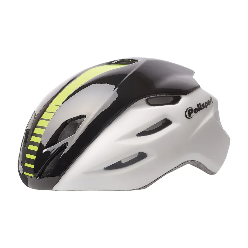 CASCO POLISPORT AERO R Blanco Mate/Negro/Amarillo Flúor