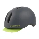 CASCO POLISPORT COMMUTER Gris Oscuro Mate/Amarillo Fluor