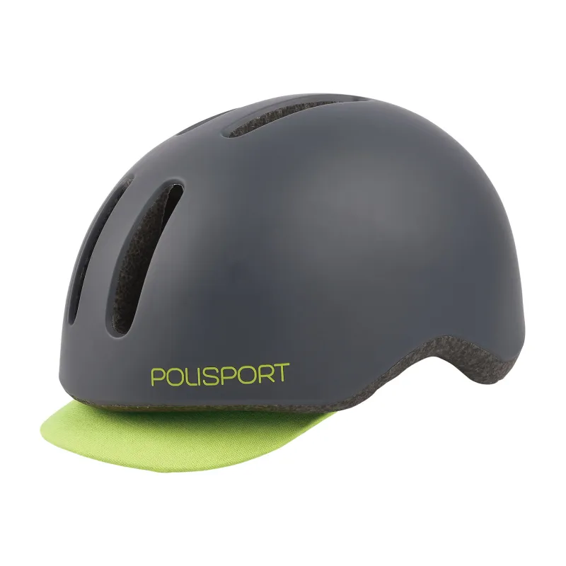 CASCO POLISPORT COMMUTER Gris Oscuro Mate/Amarillo Fluor