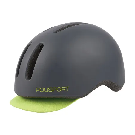 CASCO POLISPORT COMMUTER Gris Oscuro Mate/Amarillo Fluor