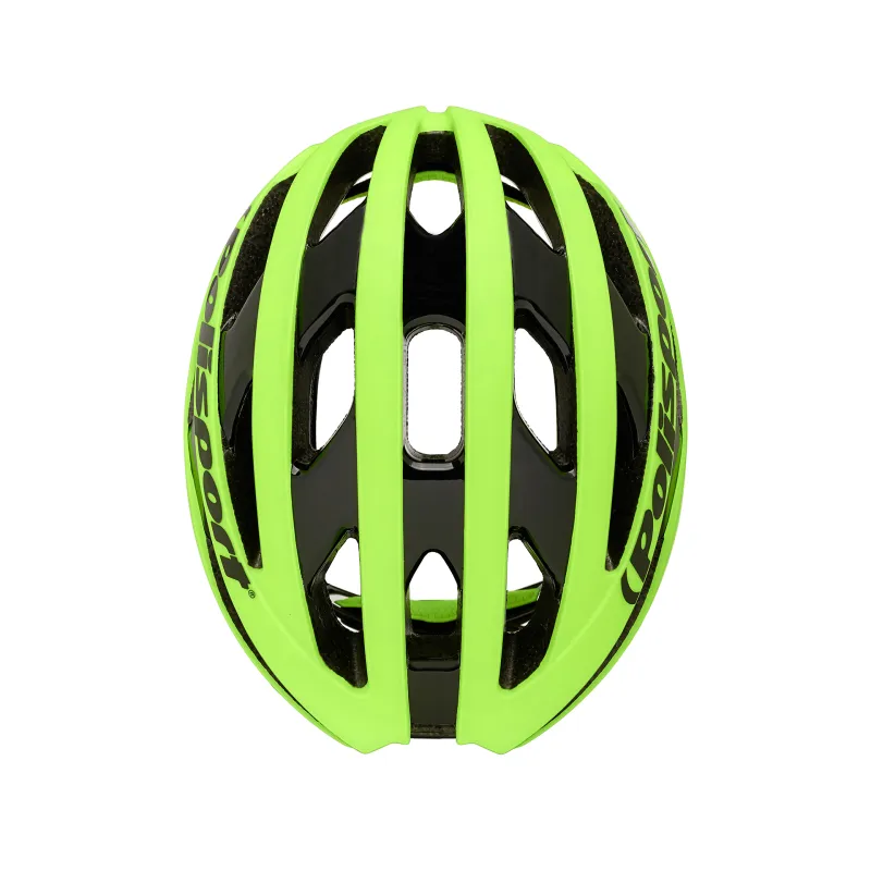Light Pro - Cycling Helmet for Road Use Yellow Flo - M Size POLISPORT