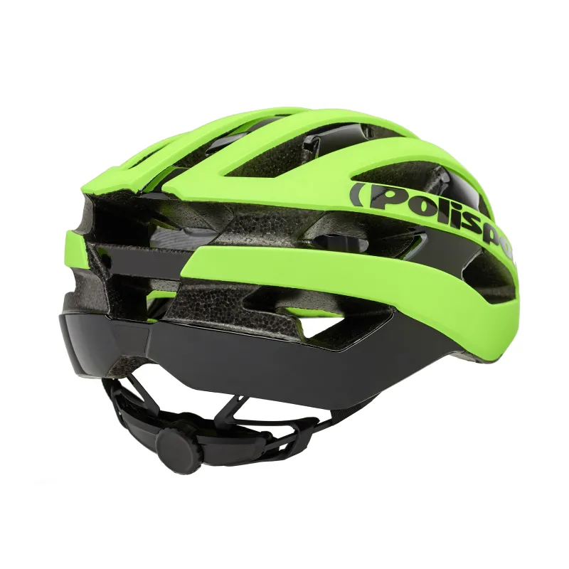 Light Pro - Cycling Helmet for Road Use Yellow Flo - M Size POLISPORT
