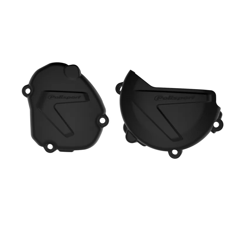 Yamaha YZ125 - Clutch and Ignition Cover Protector Kit Black -2008-22 Models POLISPORT