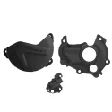 KIT PROTECTOR POLISPORT  TAPA EMBRAGUE + ENCENDIDO + BOMBA AGUA YAMAHA YZ250F (15-18) Negro