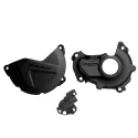 KIT PROTECTOR POLISPORT  TAPA EMBRAGUE + ENCENDIDO + BOMBA AGUA YAMAHA YZ450F (15-17) Negro