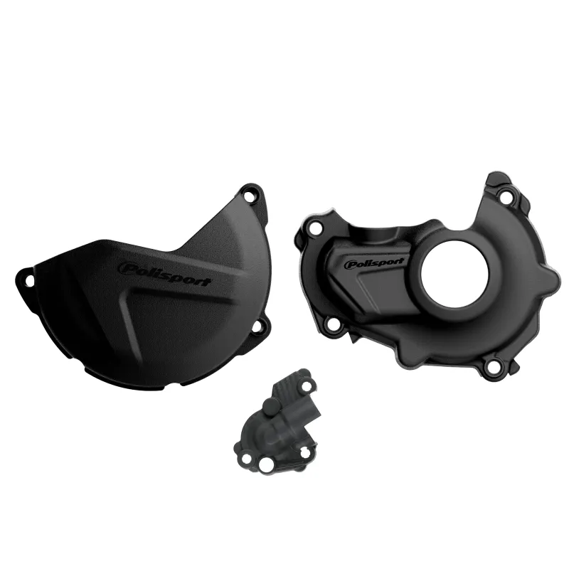 KIT PROTECTOR POLISPORT  TAPA EMBRAGUE + ENCENDIDO + BOMBA AGUA YAMAHA YZ450F (15-17) Negro