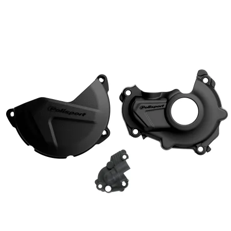 KIT PROTECTOR POLISPORT  TAPA EMBRAGUE + ENCENDIDO + BOMBA AGUA YAMAHA YZ450F (15-17) Negro