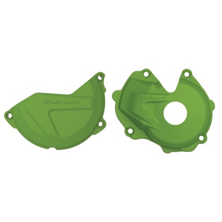 Kawasaki KX450F - Kit de Proteção de Tampa de Embraiagem e Ignição Verde - Modelos 2016-18 POLISPORT