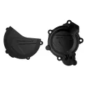Husqvarna TC125 - Kit de Proteção de Tampa de Embraiagem e Ignição Preto - Modelos 2016-18 POLISPORT