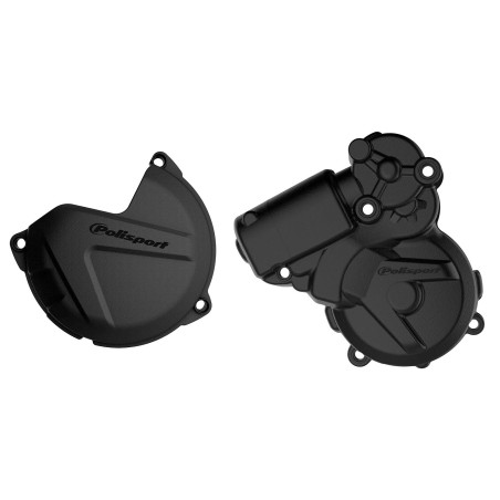 KIT PROTECTOR POLISPORT  TAPA EMBRAGUE + ENCENDIDO KTM EXC/XCW 250/300 (13-16) HUSQVARNA TE250/300 (14-16) Negro