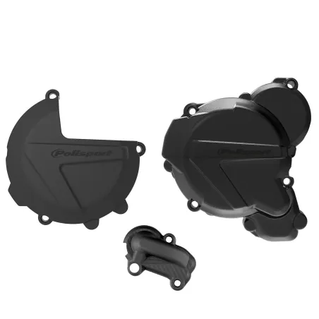 KIT PROTECTOR POLISPORT  TAPA EMB + ENCENDIDO + BOMBA KTM EXC/XCW 250/300 (20-22) HUSQVARNA TE250/300 (17-22) Negro
