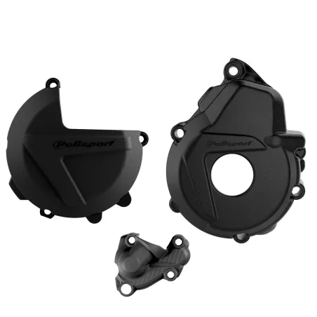 KIT PROTECTOR POLISPORT  TAPA EMB + ENCENDIDO + BOMBA KTM EXCF/XCFW 250/350(17-22) HUSQVARNA FE250/350(19-23) Negro