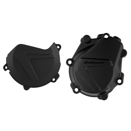 Husqvarna FC450 - Kit de Proteção de Tampa de Embraiagem e Ignição Preto - Modelos 2016-18 POLISPORT