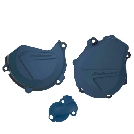 KIT PROTECTOR POLISPORT  TAPA EMBRAGUE + ENCENDIDO + BOMBA AGUA HUSQVARNA FE450/501 (17-23) Azul