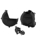 KIT PROTECTOR POLISPORT  TAPA EMBRAGUE + ENCENDIDO + BOMBA AGUA BETA RR250/300 2T(13-17) XTRAINER(16-17) Negro