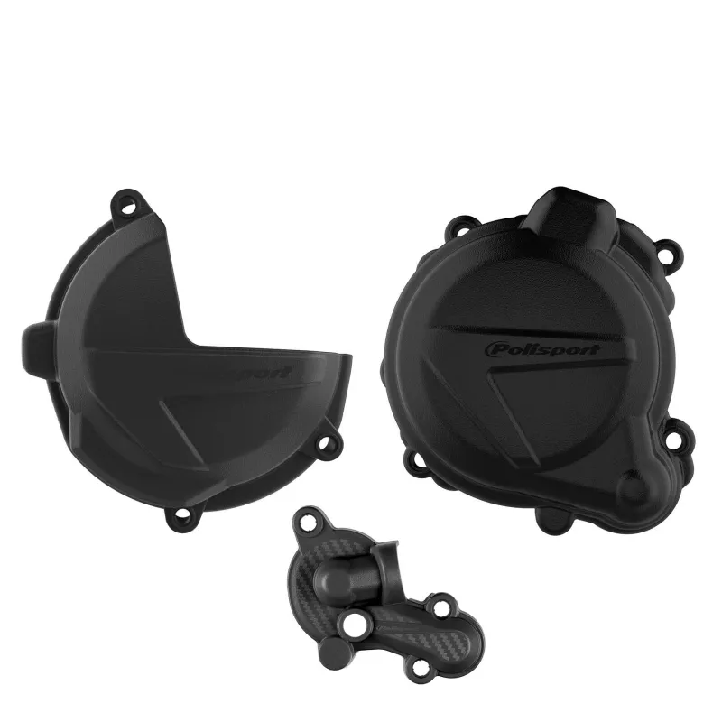 KIT PROTECTOR POLISPORT  TAPA EMBRAGUE + ENCENDIDO + BOMBA AGUA BETA RR250/300 2T Xtrainer300 (18-23) Negro
