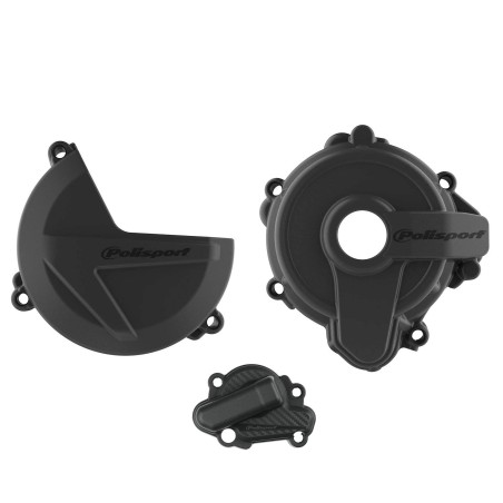 KIT PROTECTOR POLISPORT  TAPA EMBRAGUE + ENCENDIDO + BOMBA AGUA SHERCO SE250/300 (14-23) Negro