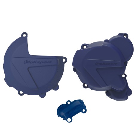 KIT PROTECTOR POLISPORT  TAPA EMBRAGUE + ENCENDIDO + BOMBA AGUA HUSQVARNA TE250/300 (17-22) Azul