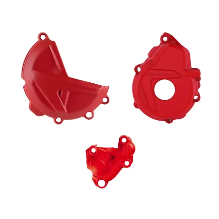 KIT POLISPORT PROTECTOR TAPA EMBRAGUE + ENCENDIDO GAS GAS 250/350 (21-) Rojo