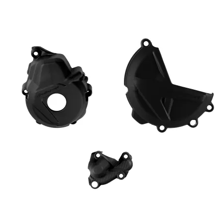 KIT POLISPORT PROTECTOR TAPA EMBRAGUE + ENCENDIDO GAS GAS 250/300 (21-) Negro