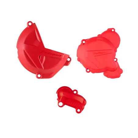 KIT POLISPORT PROTECTOR TAPA EMBRAGUE + ENCENDIDO GAS GAS 250/300 (21-) Rojo
