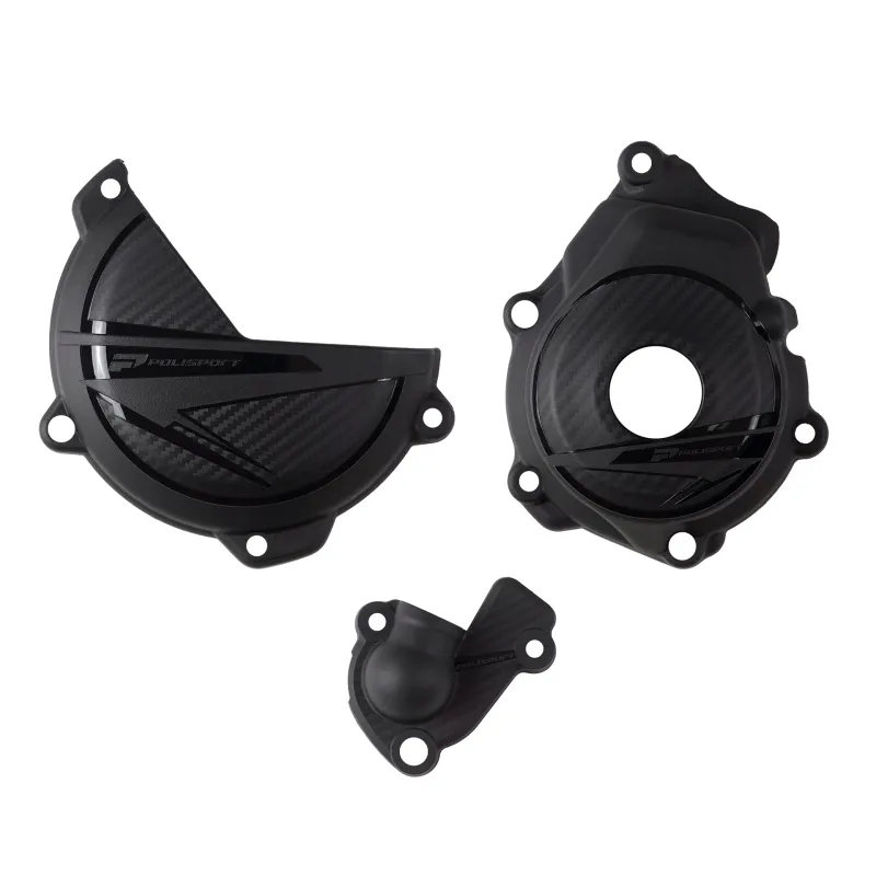 KIT POLISPORT PROTECTOR TAPA EMBRAGUE + ENCENDIDO + BOMBA KTM SX-F/XC-F 250/350 (23-24) HUSQVARNA FC/FX 250/350 (23-24) Negro