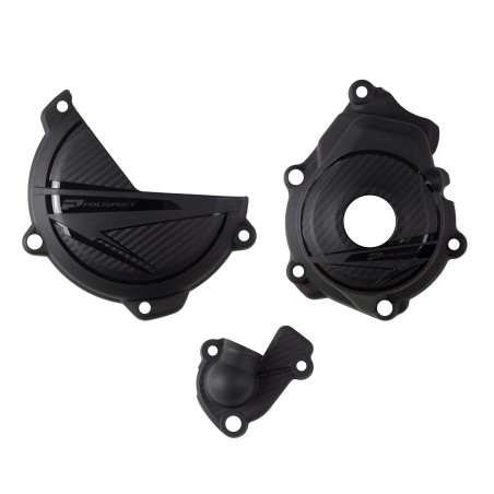 KIT POLISPORT PROTECTOR TAPA EMBRAGUE + ENCENDIDO + BOMBA KTM SX-F/XC-F 250/350 (23-24) HUSQVARNA FC/FX 250/350 (23-24) Negro