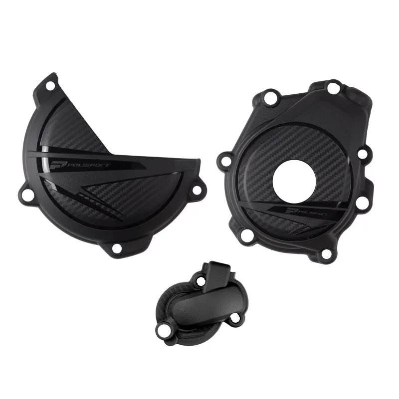 KIT POLISPORT PROTECTOR TAPA EMBRAGUE + ENCENDIDO + BOMBA KTM SX-F/XC-F 450 (23-24) HUSQVARNA FC/FS 450 (23-24) Negro
