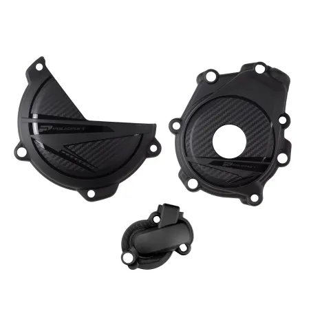 KIT POLISPORT PROTECTOR TAPA EMBRAGUE + ENCENDIDO + BOMBA KTM SX-F/XC-F 450 (23-24) HUSQVARNA FC/FS 450 (23-24) Negro