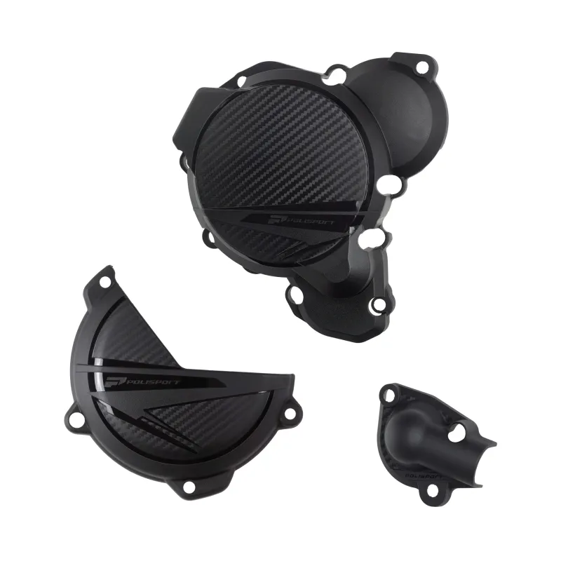 KIT POLISPORT PROTECTOR TAPA EMBRAGUE + ENCENDIDO + BOMBA AGUA KTM EXC/XC-W 250/300 (24) Negro