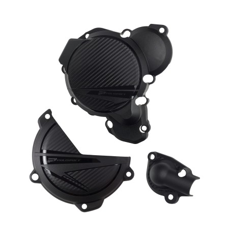 KIT PROTECTOR TAPA EMBRAGUE + ENCENDIDO + BOMBA AGUA KTM SX/XC 250/300 (23-24) HUSQVARNA TX300/TC250 (23-24) Negro