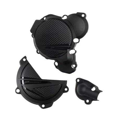 KIT PROTECTOR TAPA EMBRAGUE + ENCENDIDO + BOMBA AGUA KTM SX/XC 250/300 (23-24) HUSQVARNA TX300/TC250 (23-24) Negro