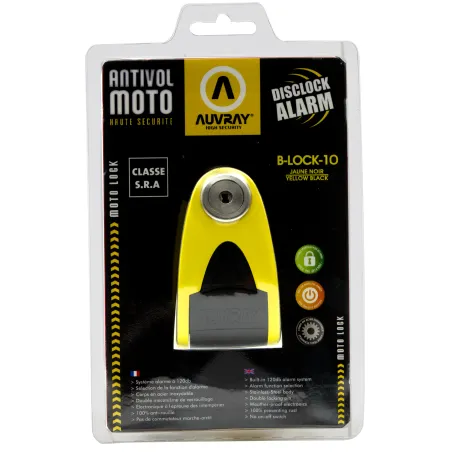 AUVRAY ALARM DISC LOCK  B-LOCK-10 YELLOW/BLACK CLASSE SRA
