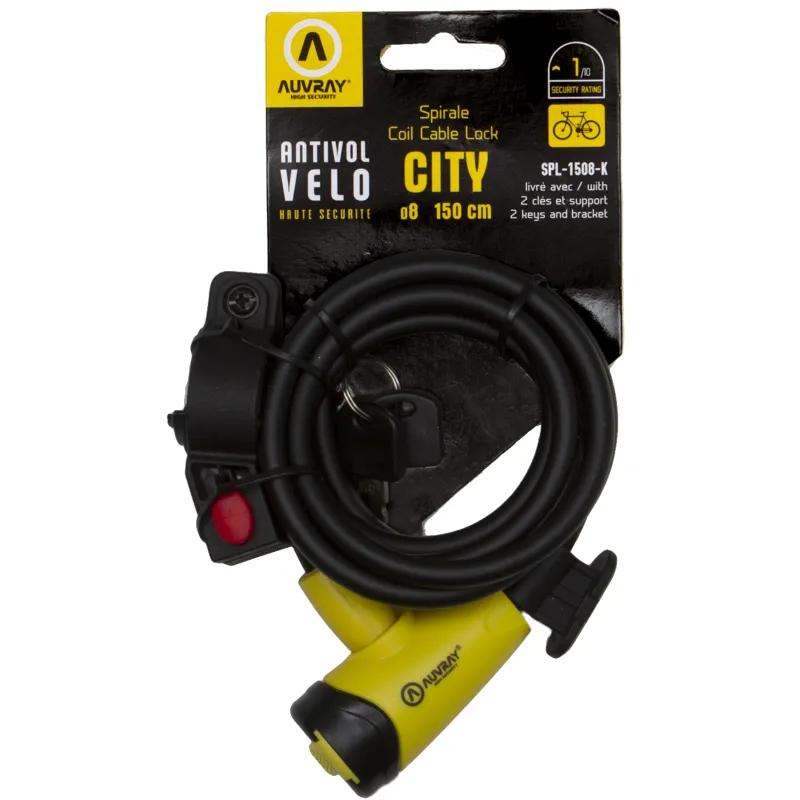AUVRAY SPIRAL CITY D. 8 IN 150 CM - with holder MAT BLACK