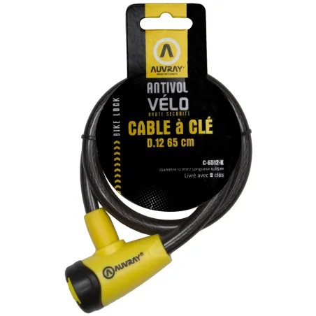 ANTIRROBO AUVRAY CABLE CON LLAVE D.12 en 65 CM