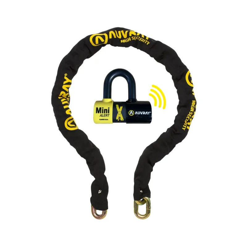 CADENA AUVRAY CON ANTIRROBO DISCO XTREM ALARMA 140 SRA